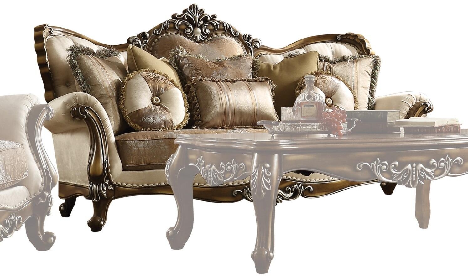 Latisha Fabric/Wood Living Room Set