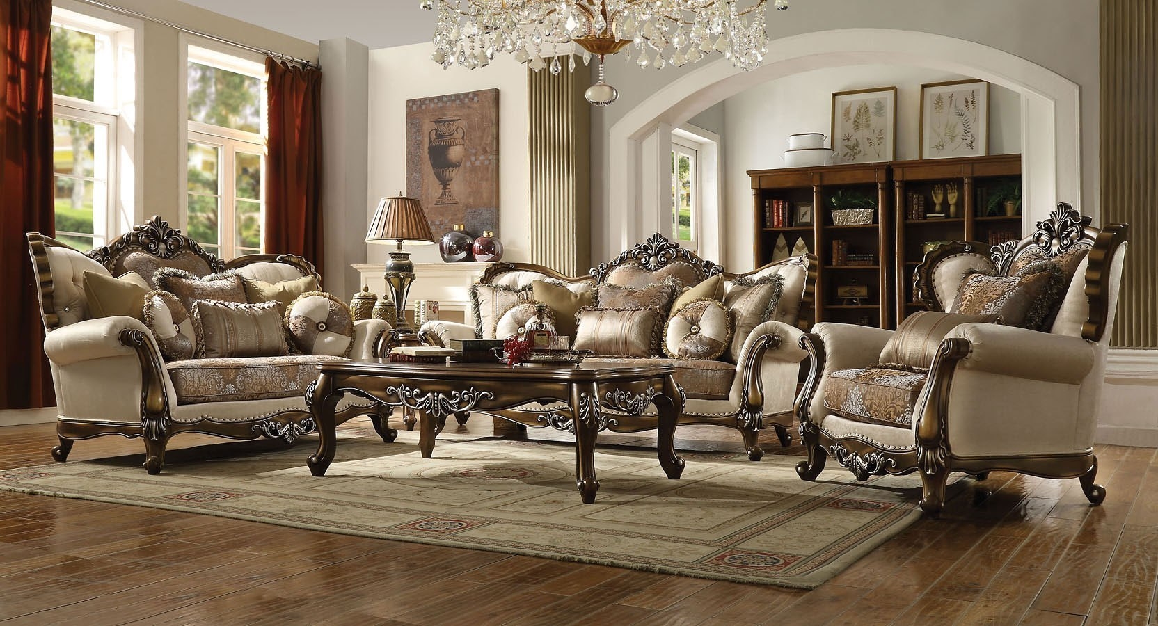 Latisha Polyester Fabric/Wood Sofa