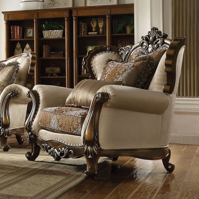 Latisha Fabric/Wood Living Room Set