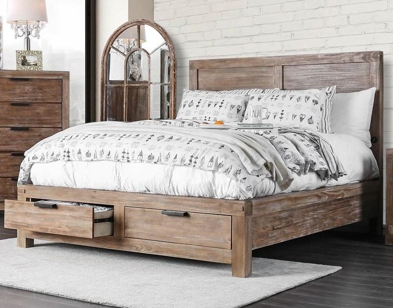 Wynton Wood Storage Platform Bedroom Set w/USB Charger
