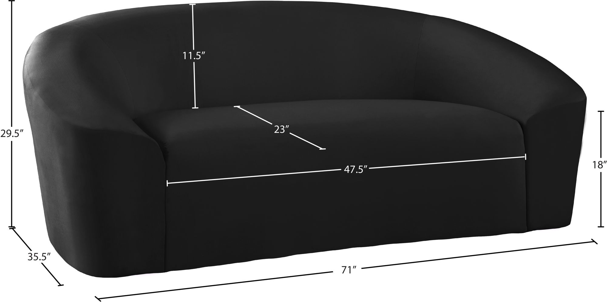 Riley Velvet Loveseat
