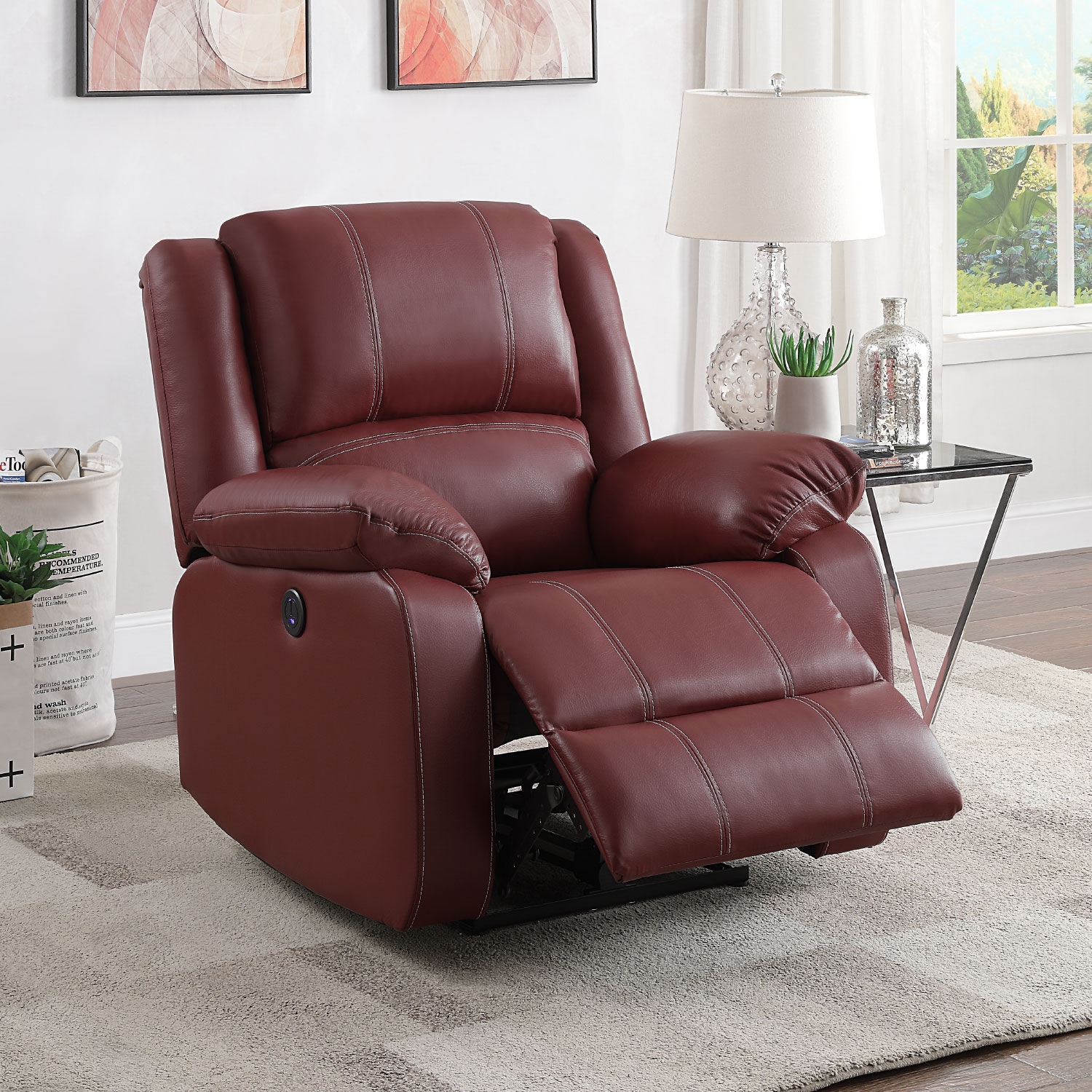 Zuriel Leatherette Reclining Living Room Set