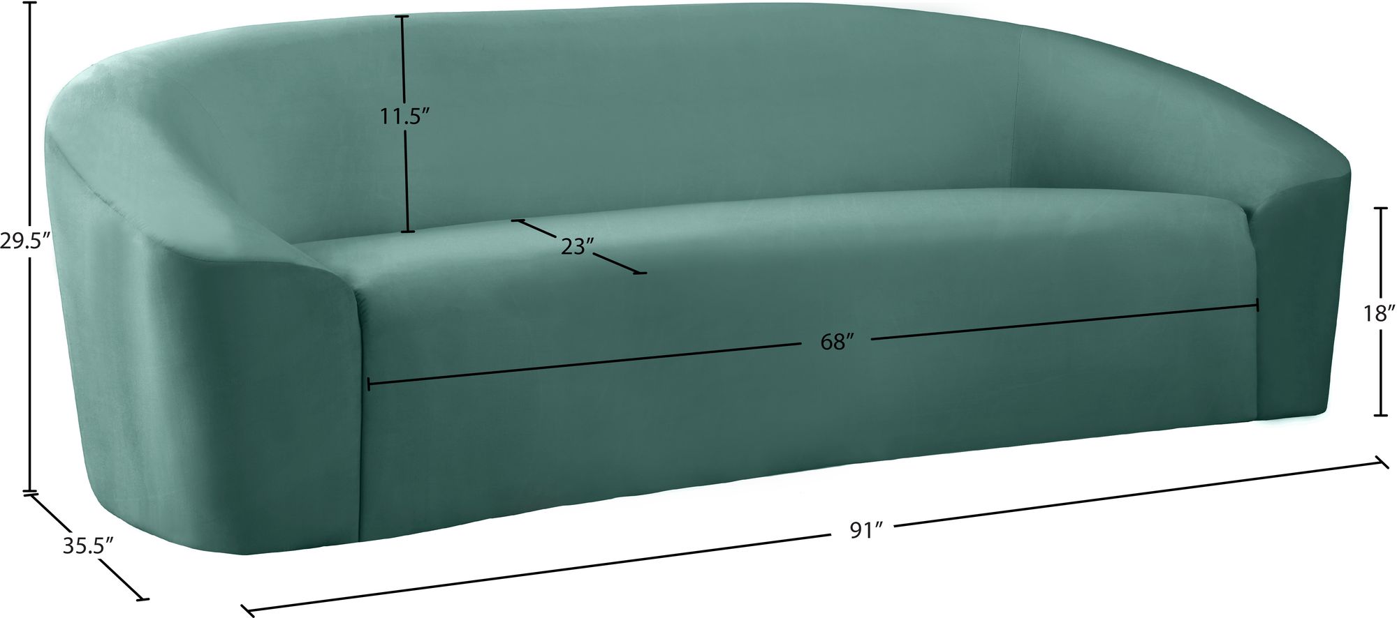 Riley Velvet Sofa