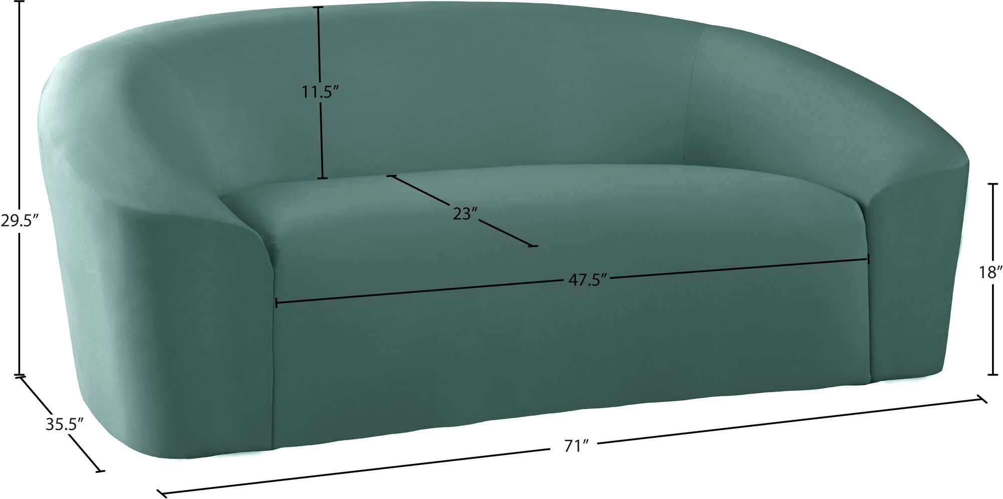 Riley Velvet Loveseat