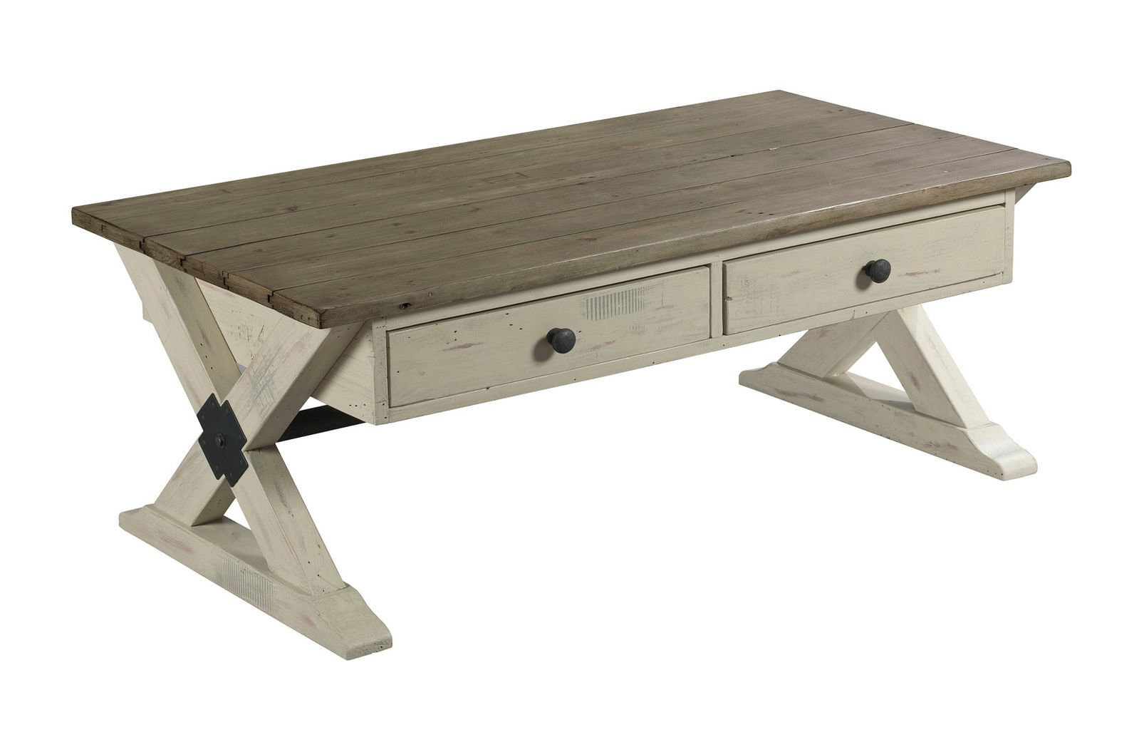 Reclamation Place Trestle Rectangular Cocktail Table - Thumbnail 3
