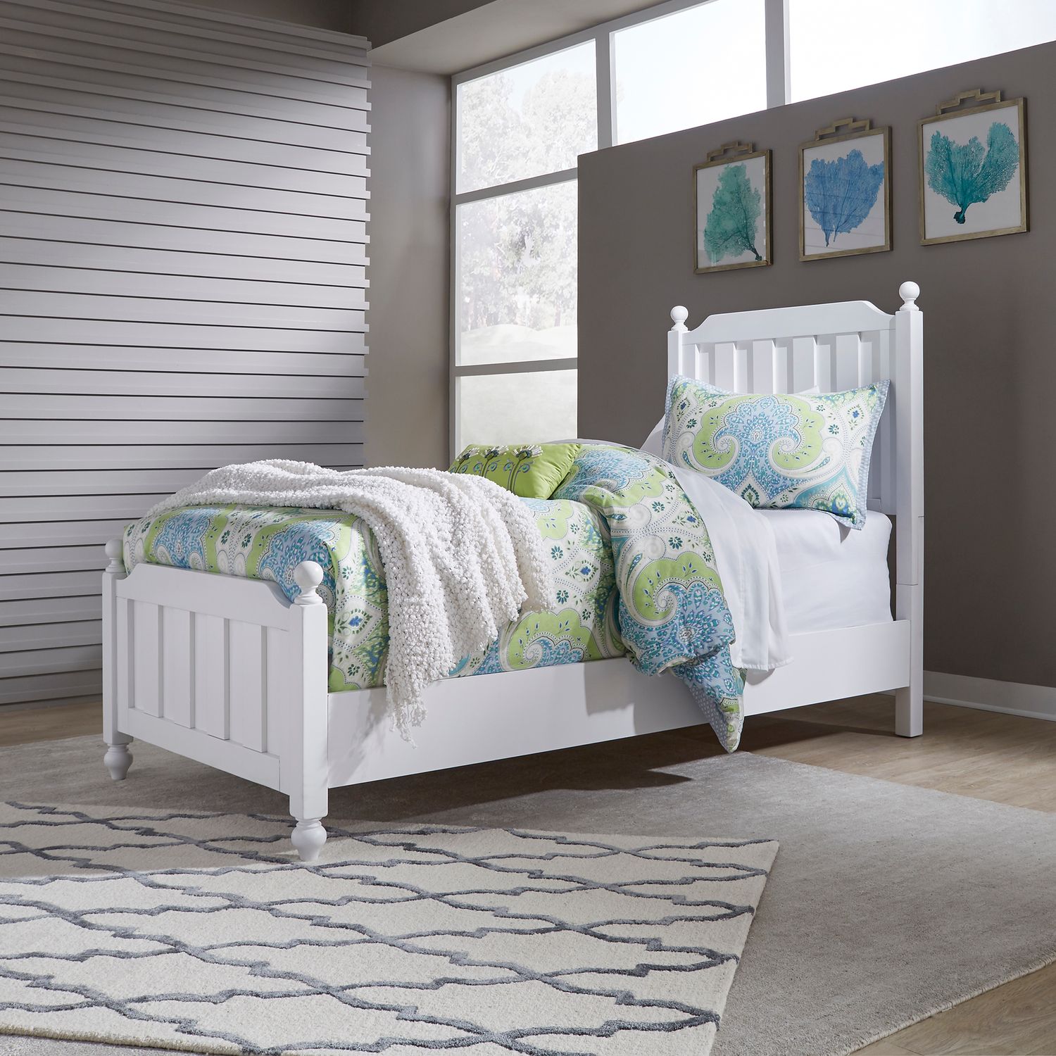 Cottage View Melamine/Wood Panel Headboard & Footboard, Twin Size