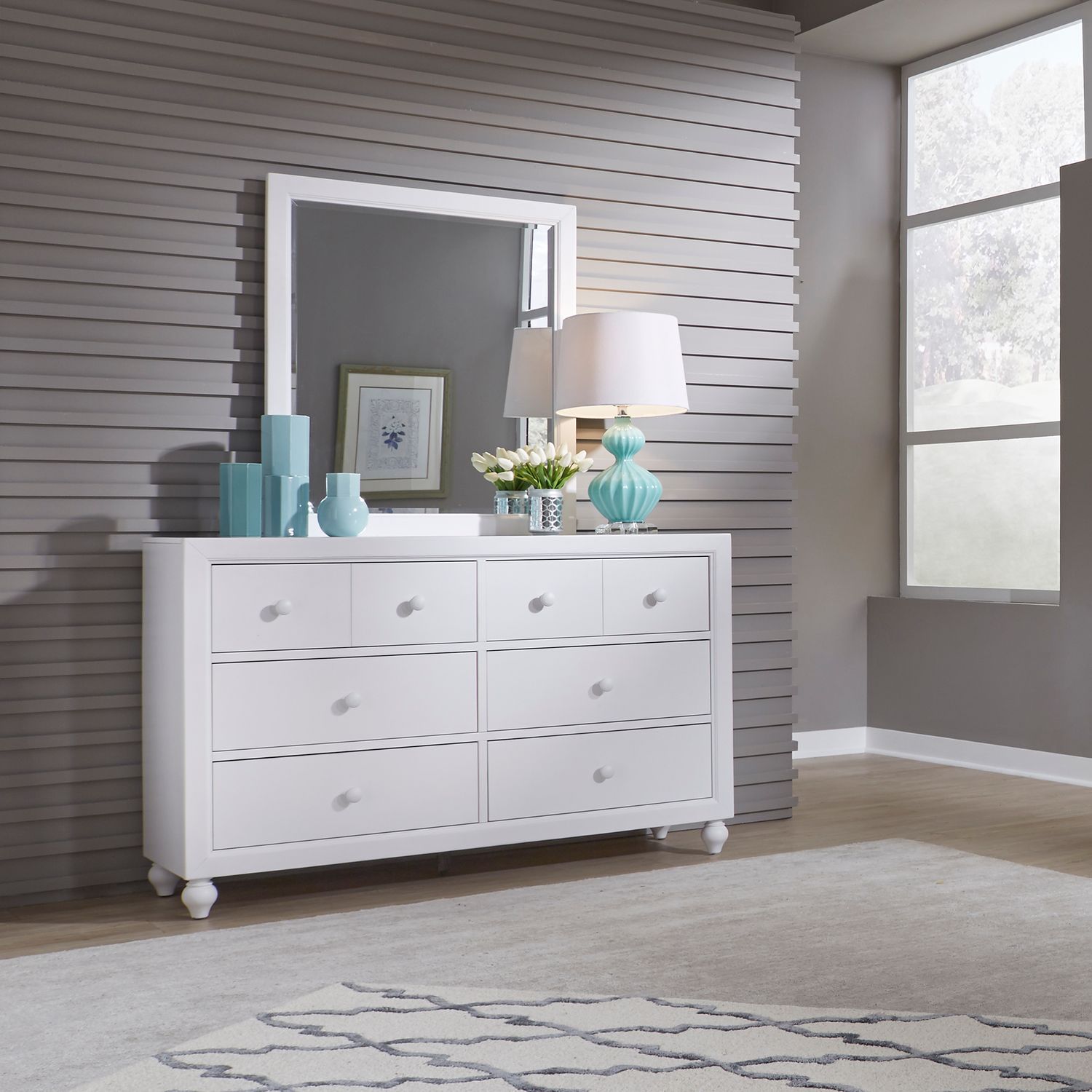 Cottage View Melamine/Wood 6-Drawer Double Dresser