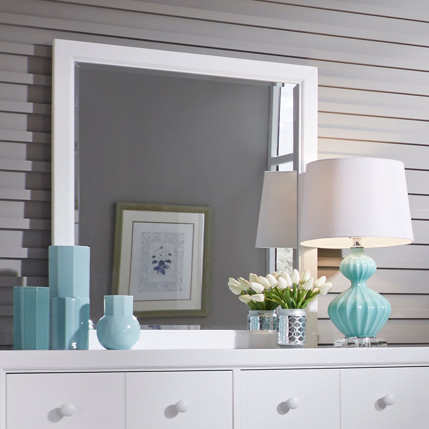 Cottage View Rectangular Melamine/Wood Mirror