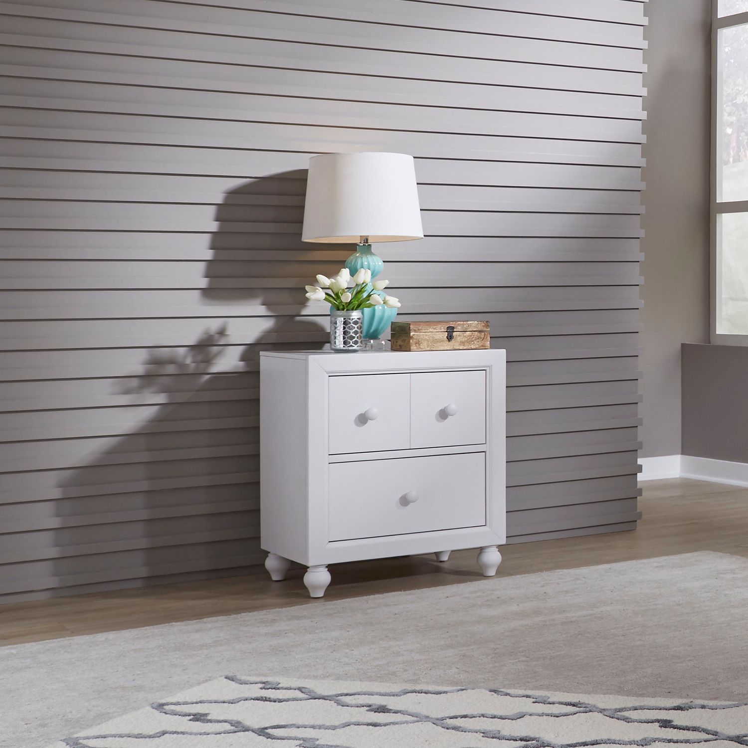 Cottage View Melamine/Wood 2-Drawer Night Stand