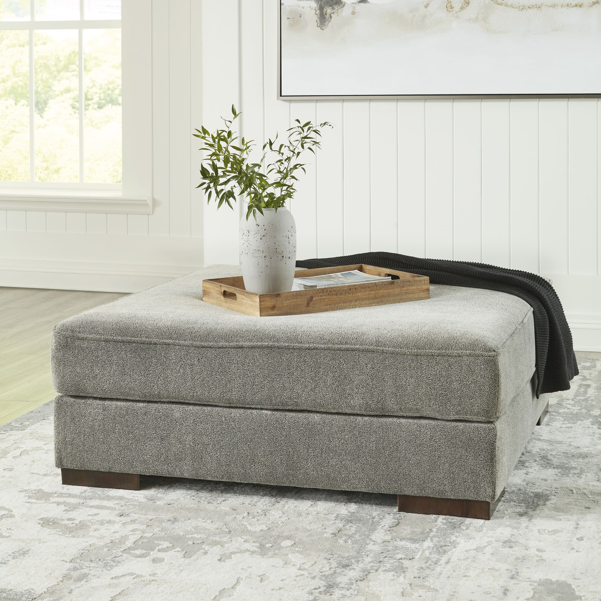 Bayless Polyester Oversized Accent Ottoman