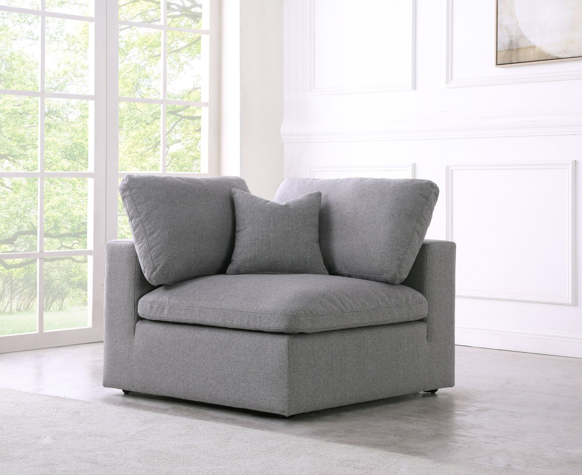 Serene Linen Fabric Deluxe Comfort Corner Chair