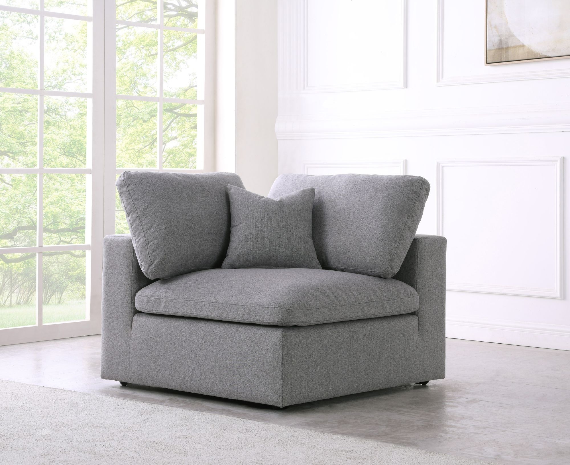 Serene Linen Fabric Deluxe Comfort Corner Chair