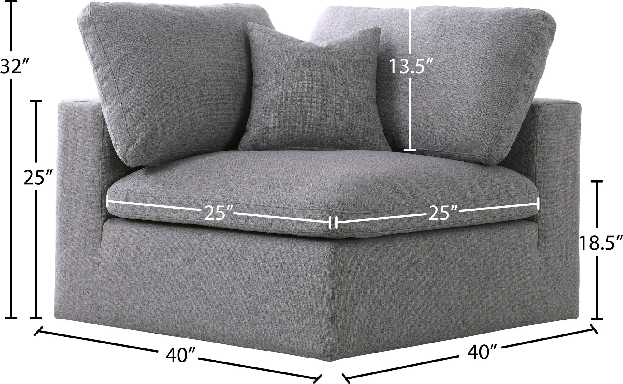 Serene Linen Fabric Deluxe Comfort Corner Chair