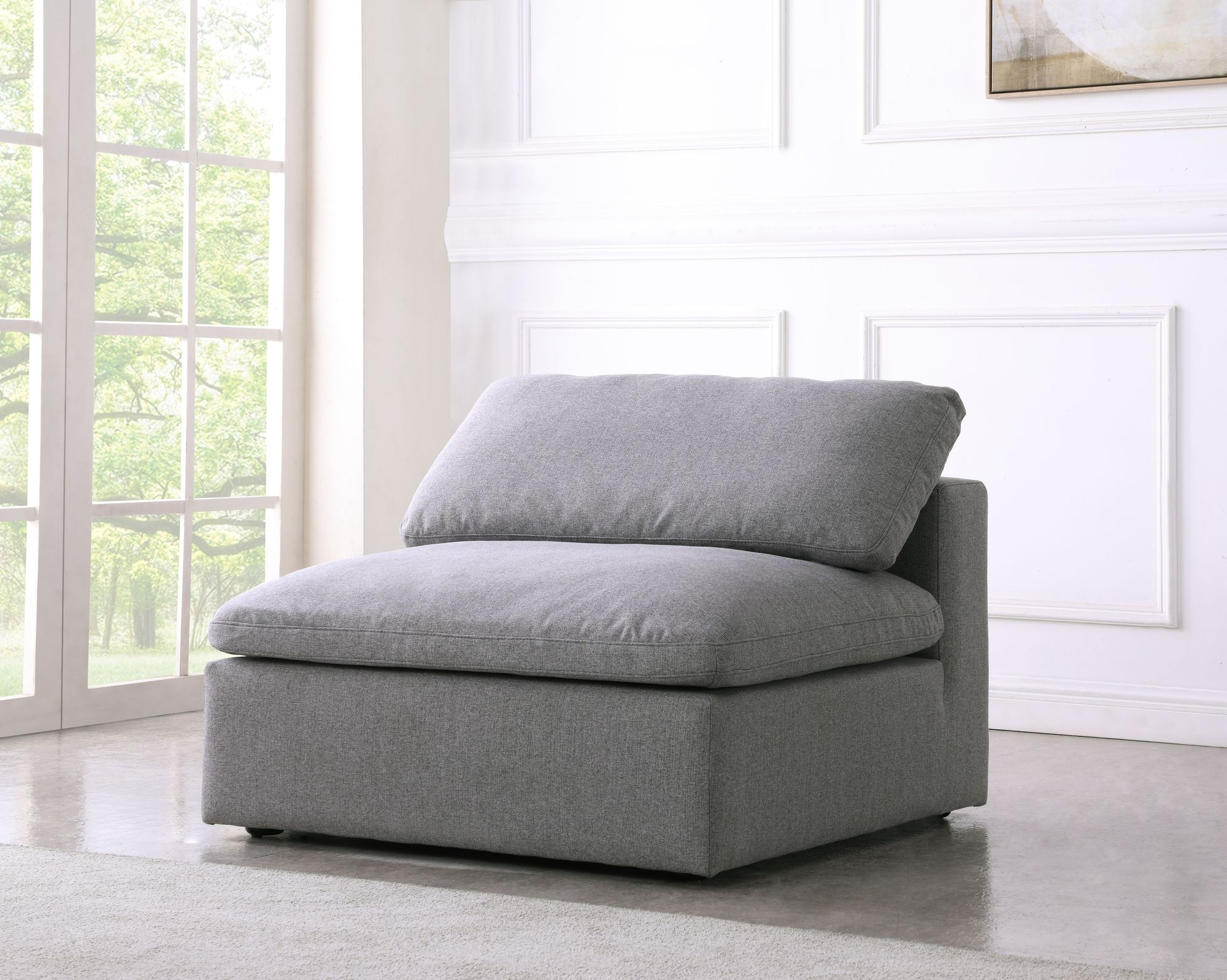 Serene Linen Fabric Deluxe Comfort Armless Chair