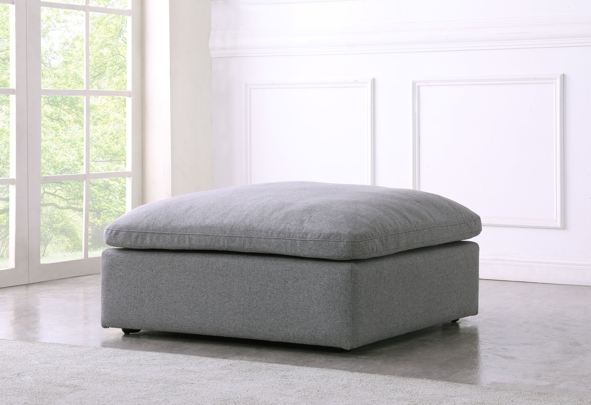 Serene Linen Fabric Deluxe Comfort Ottoman
