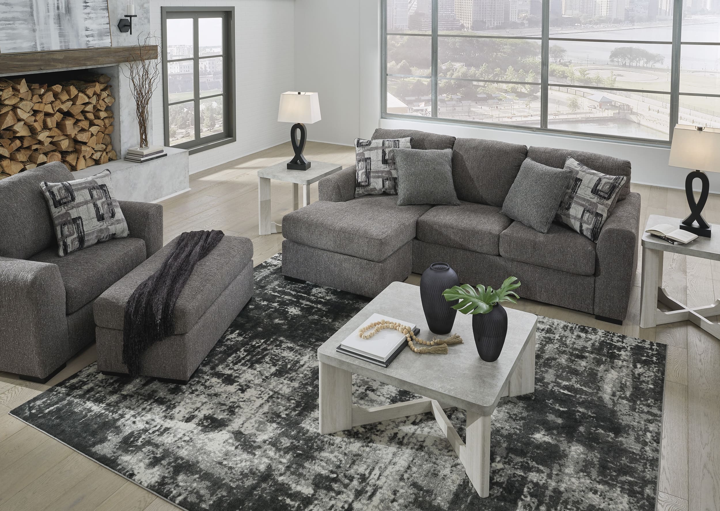 Gardiner Polyester Ottoman