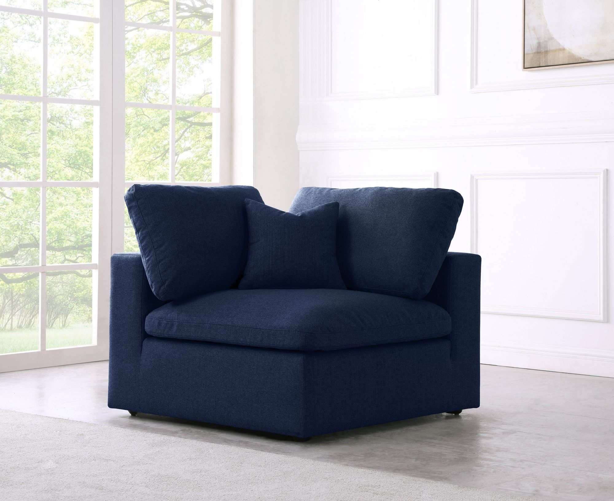 Serene Linen Fabric Deluxe Comfort Corner Chair