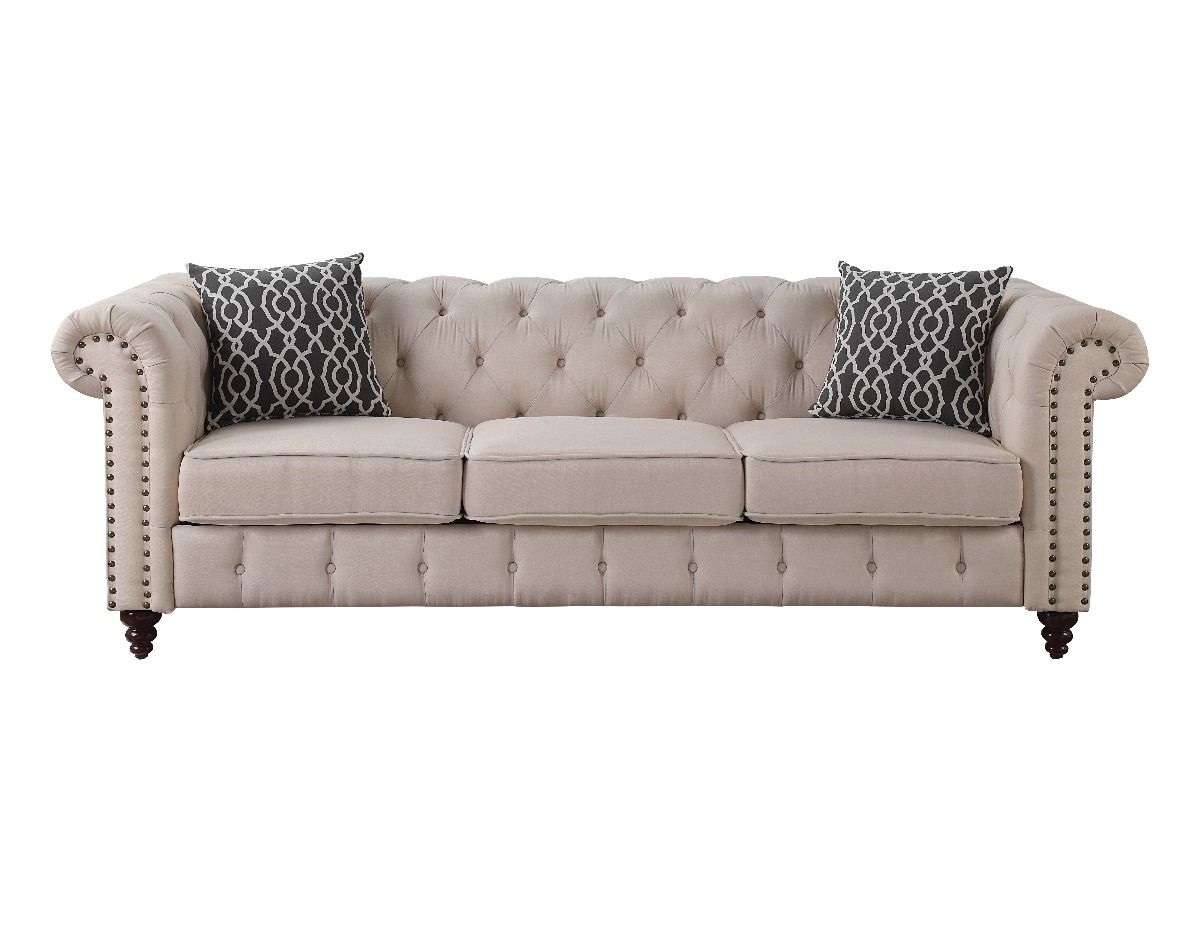 Aurelia Fabric Linen Tufted Living Room Set
