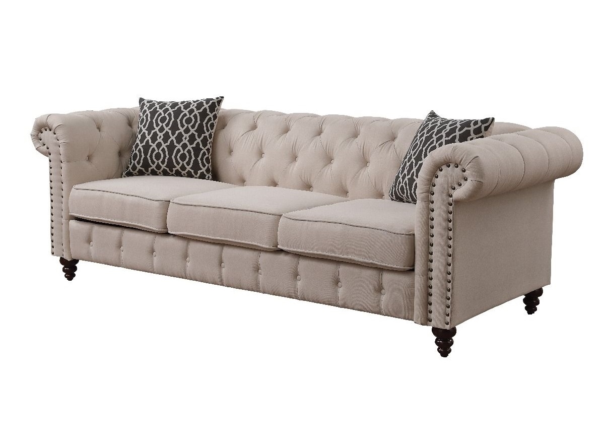 Aurelia Fabric Linen Tufted Living Room Set