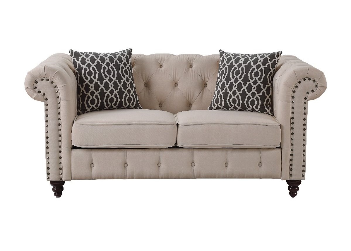 Aurelia Fabric Linen Tufted Living Room Set