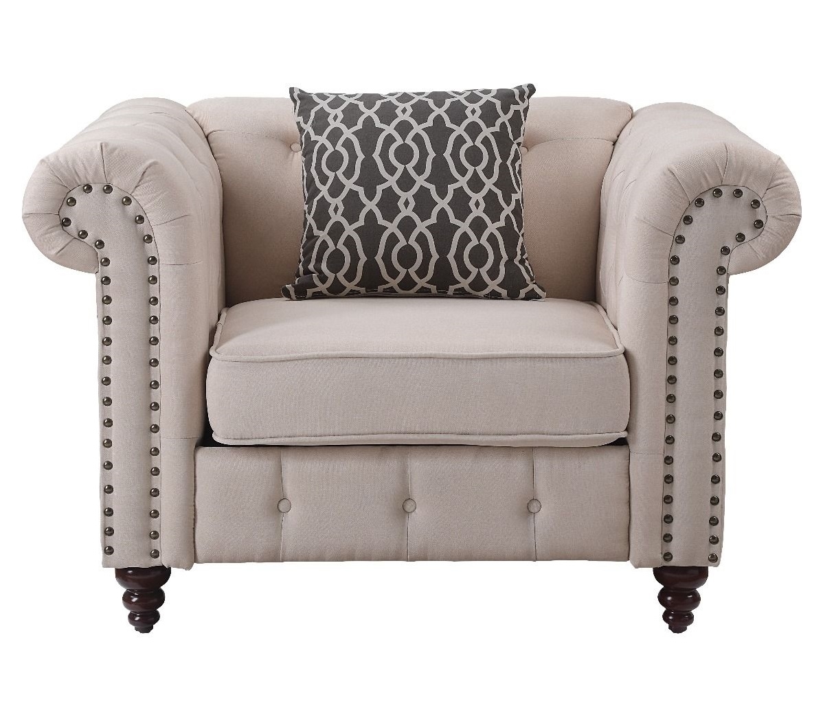 Aurelia Fabric Linen Tufted Living Room Set