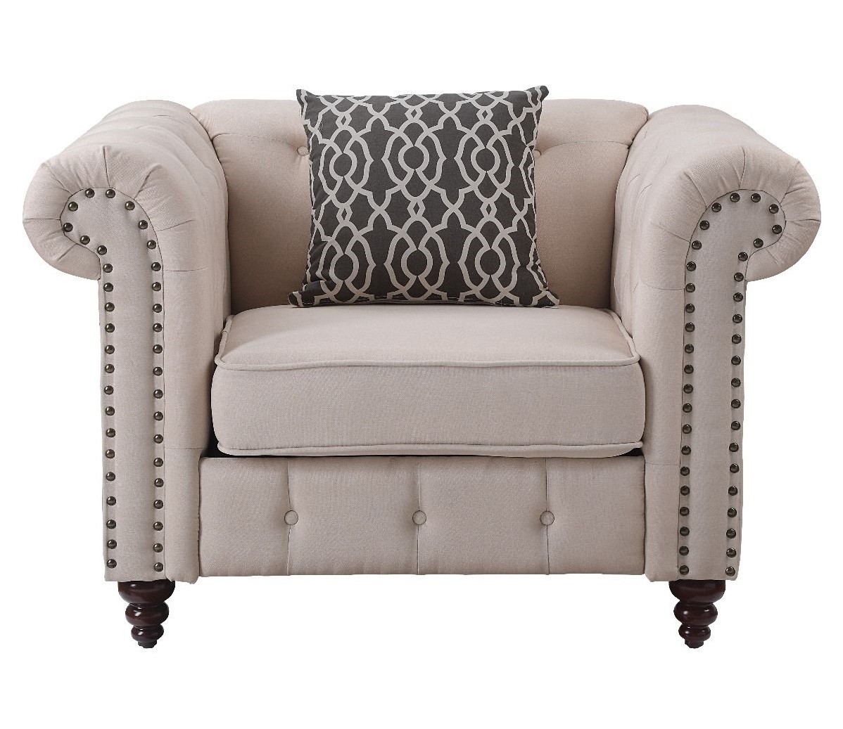 Aurelia Fabric Linen Tufted Chair