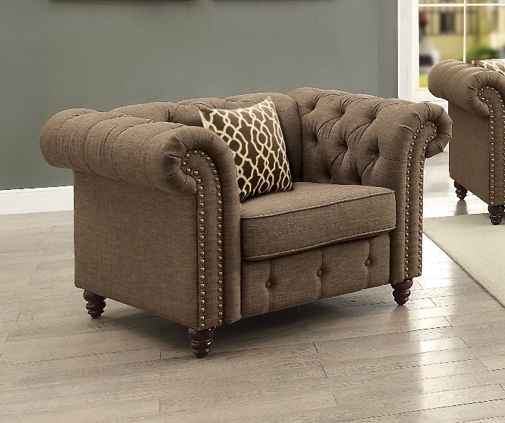 Aurelia Fabric Linen Tufted Chair