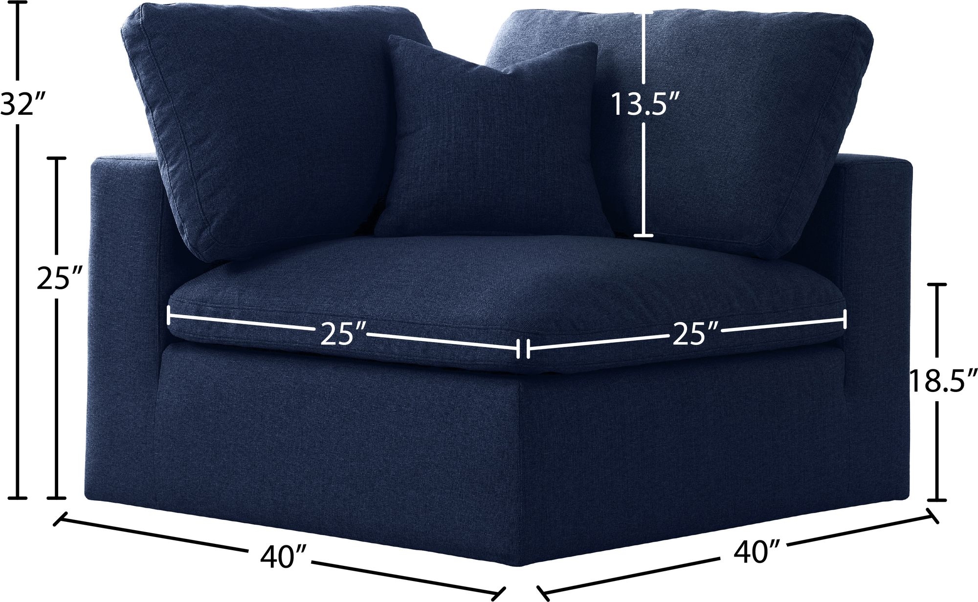 Serene Linen Fabric Deluxe Comfort Corner Chair