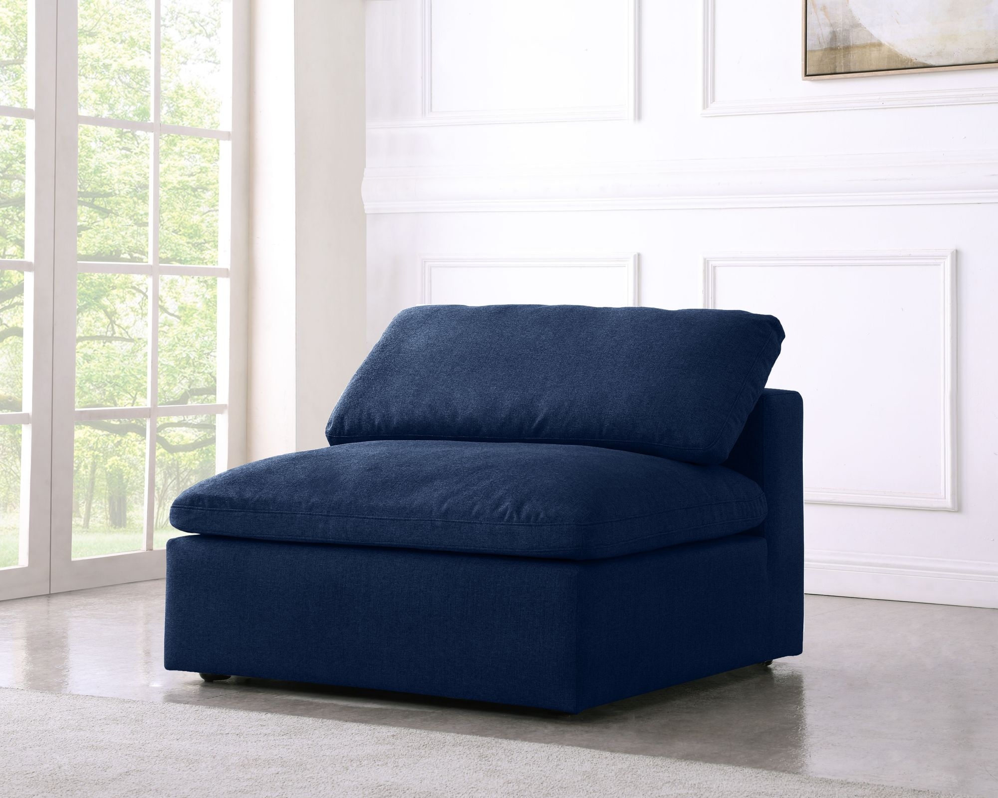 Serene Linen Fabric Deluxe Comfort Armless Chair