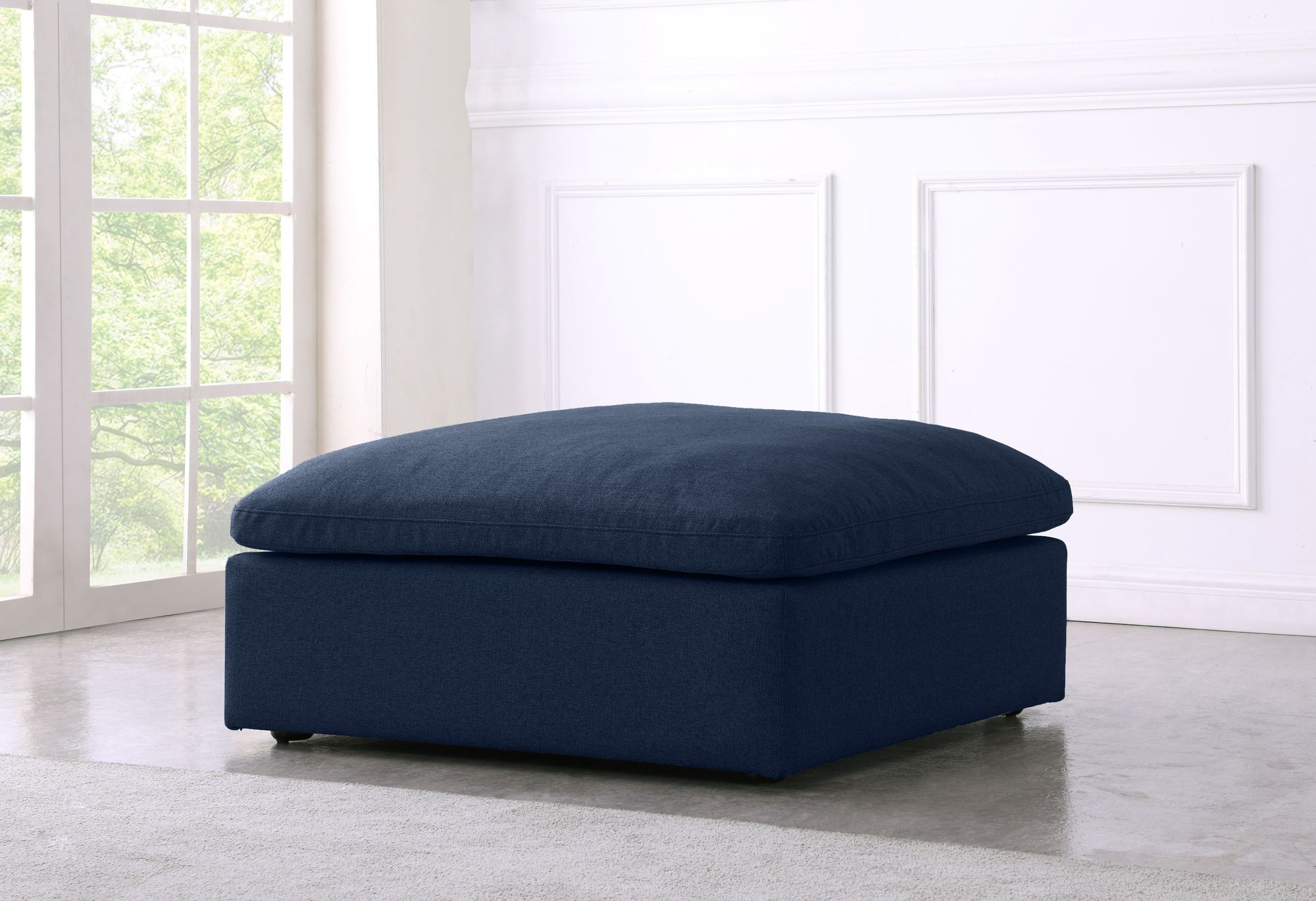 Serene Linen Fabric Deluxe Comfort Ottoman