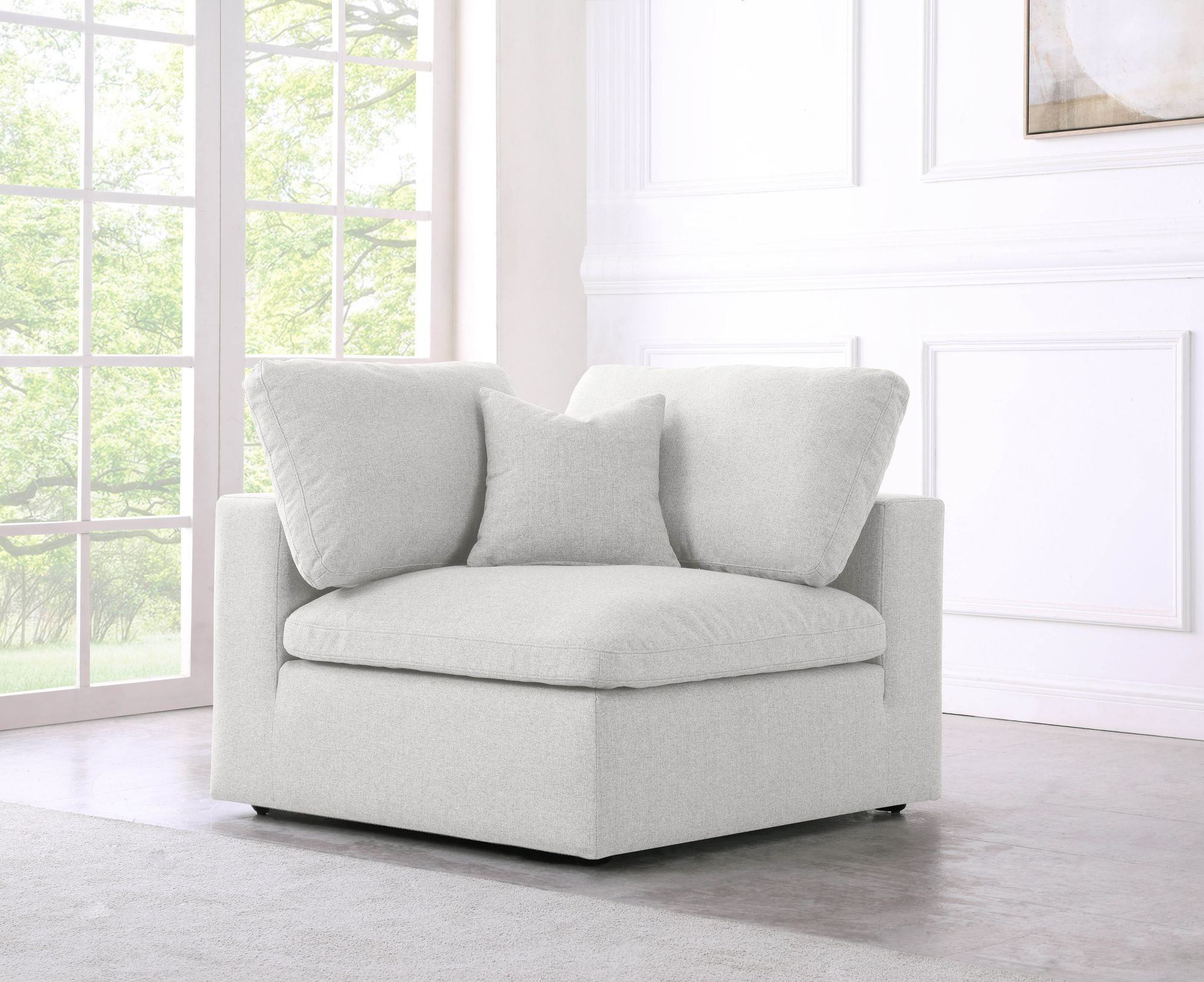Serene Linen Fabric Deluxe Comfort Corner Chair