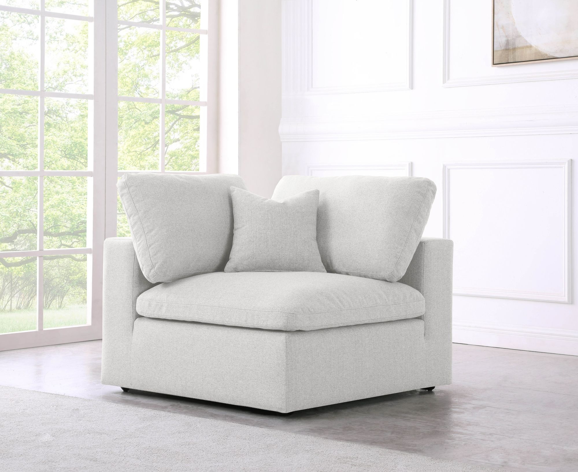 Serene Linen Fabric Deluxe Comfort Corner Chair
