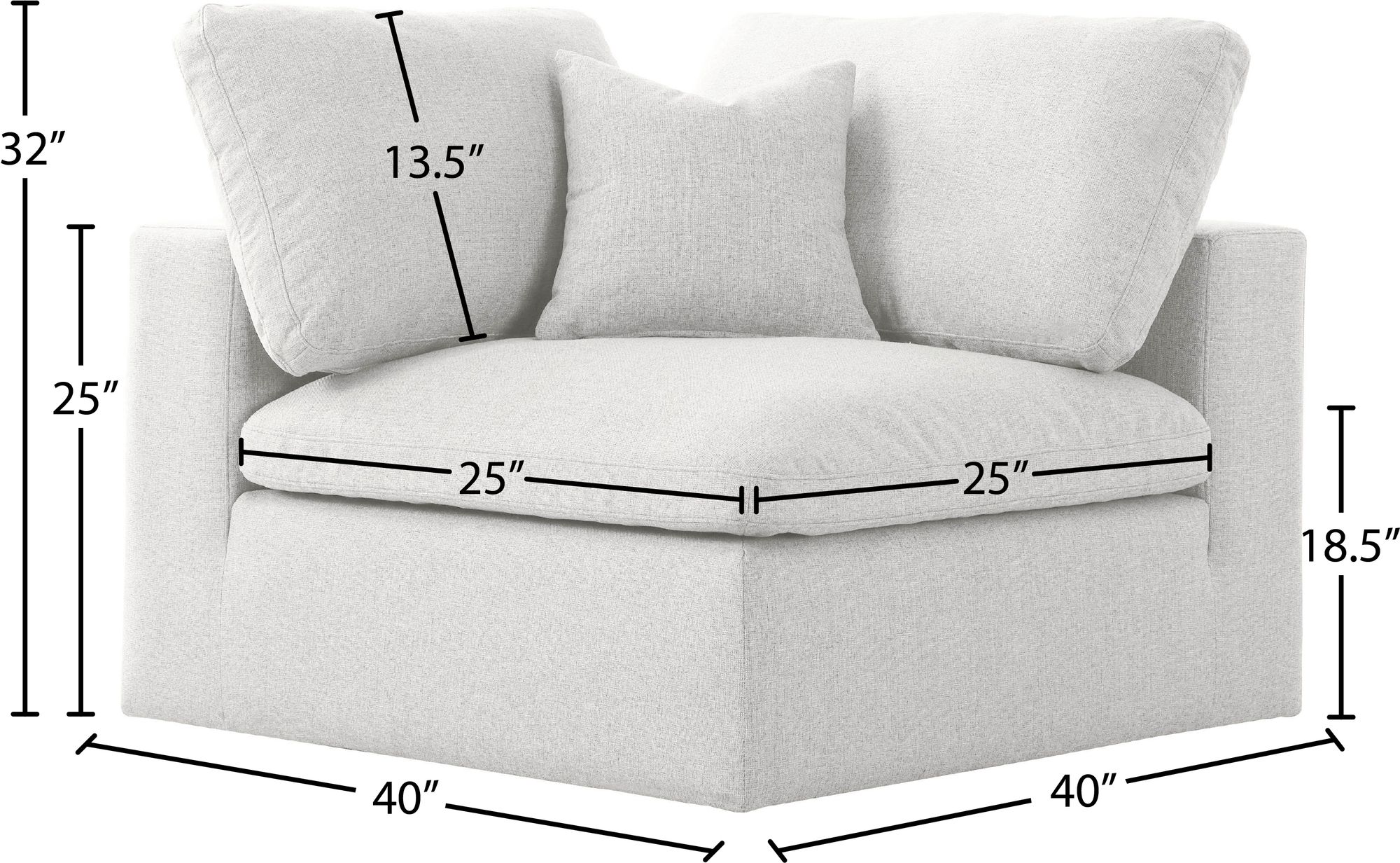 Serene Linen Fabric Deluxe Comfort Corner Chair