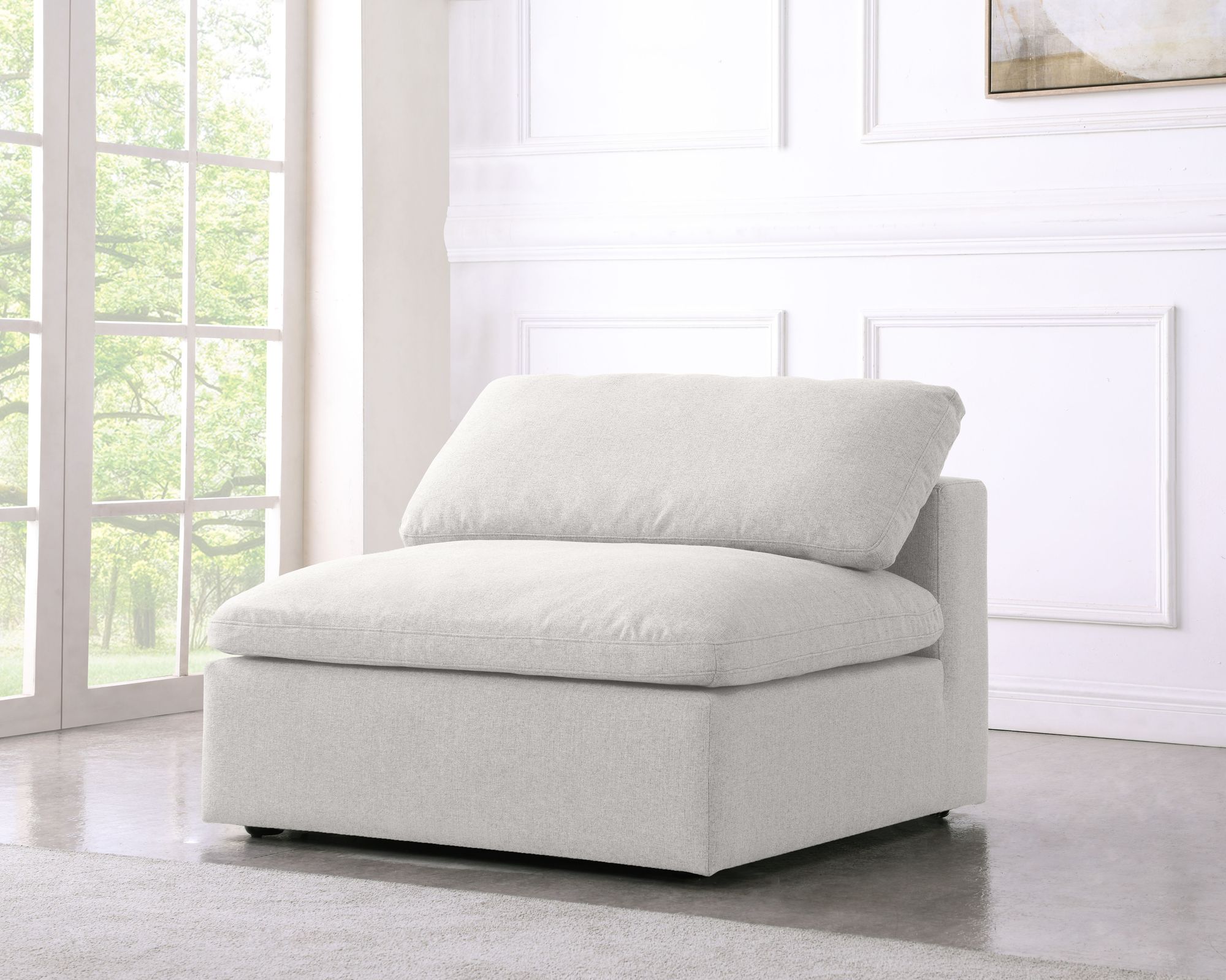 Serene Linen Fabric Deluxe Comfort Armless Chair
