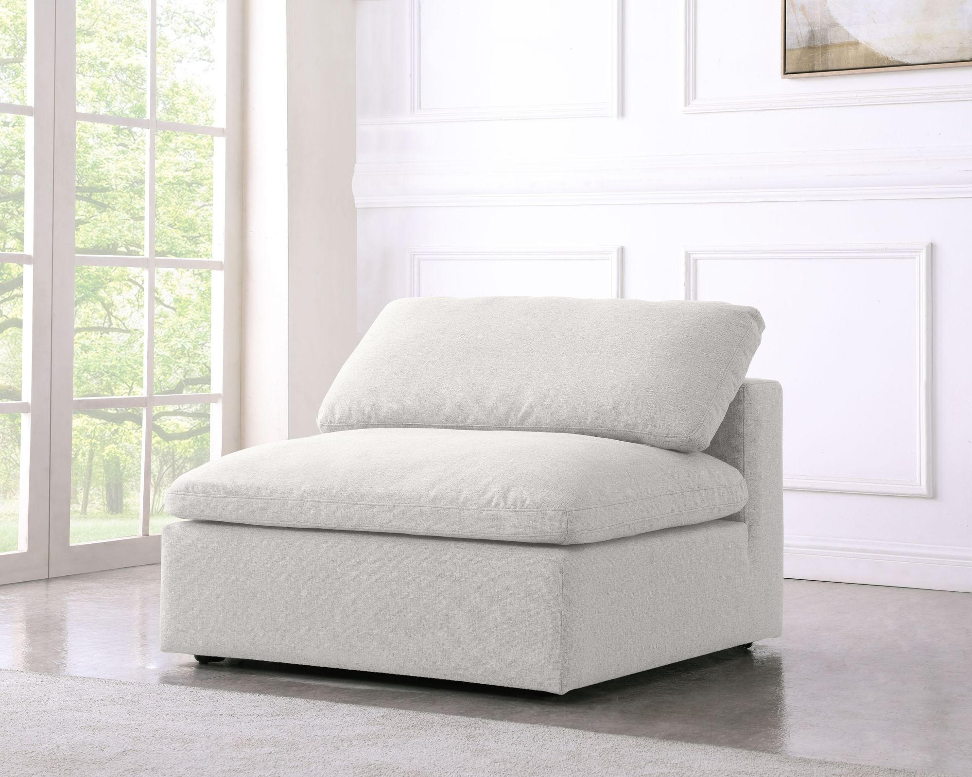 Serene Linen Fabric Deluxe Comfort Armless Chair