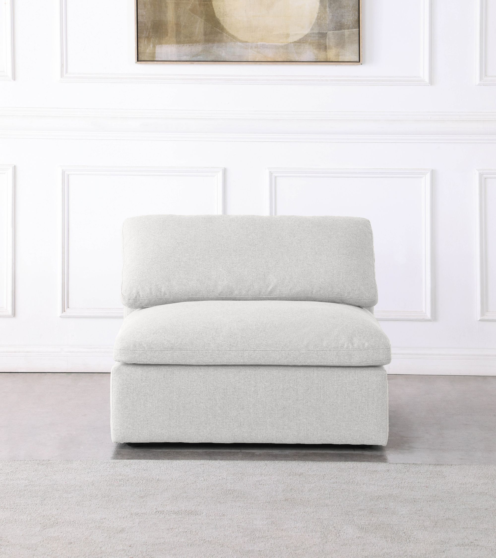 Serene Linen Fabric Deluxe Comfort Armless Chair