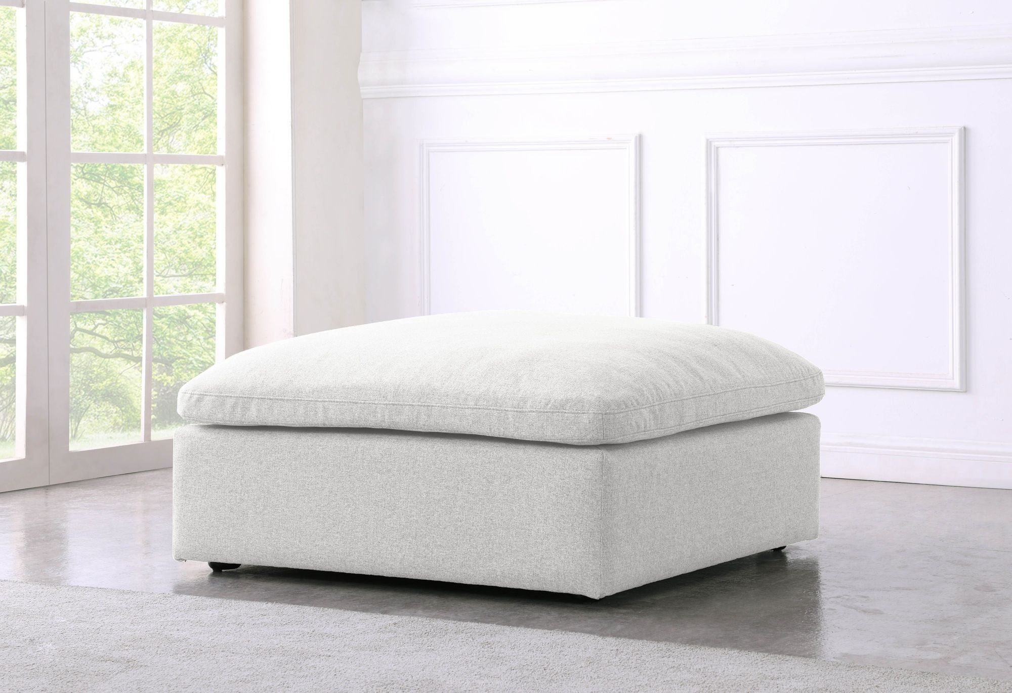 Serene Linen Fabric Deluxe Comfort Ottoman