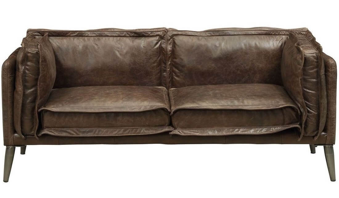 Porchester Distress Top Grain Leather Living Room Set