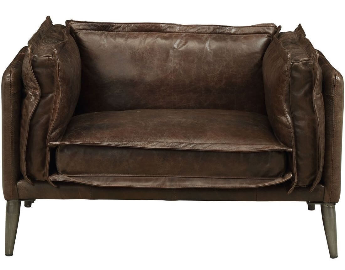 Porchester Distress Top Grain Leather Living Room Set
