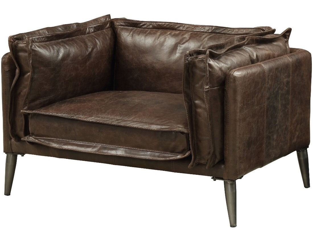 Porchester Distress Top Grain Leather Living Room Set
