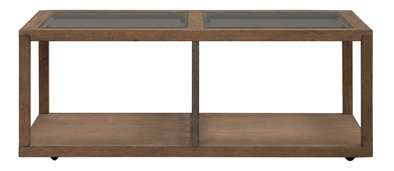 Bayhill Trellis Rectangular Glass/Wood Cocktail Table