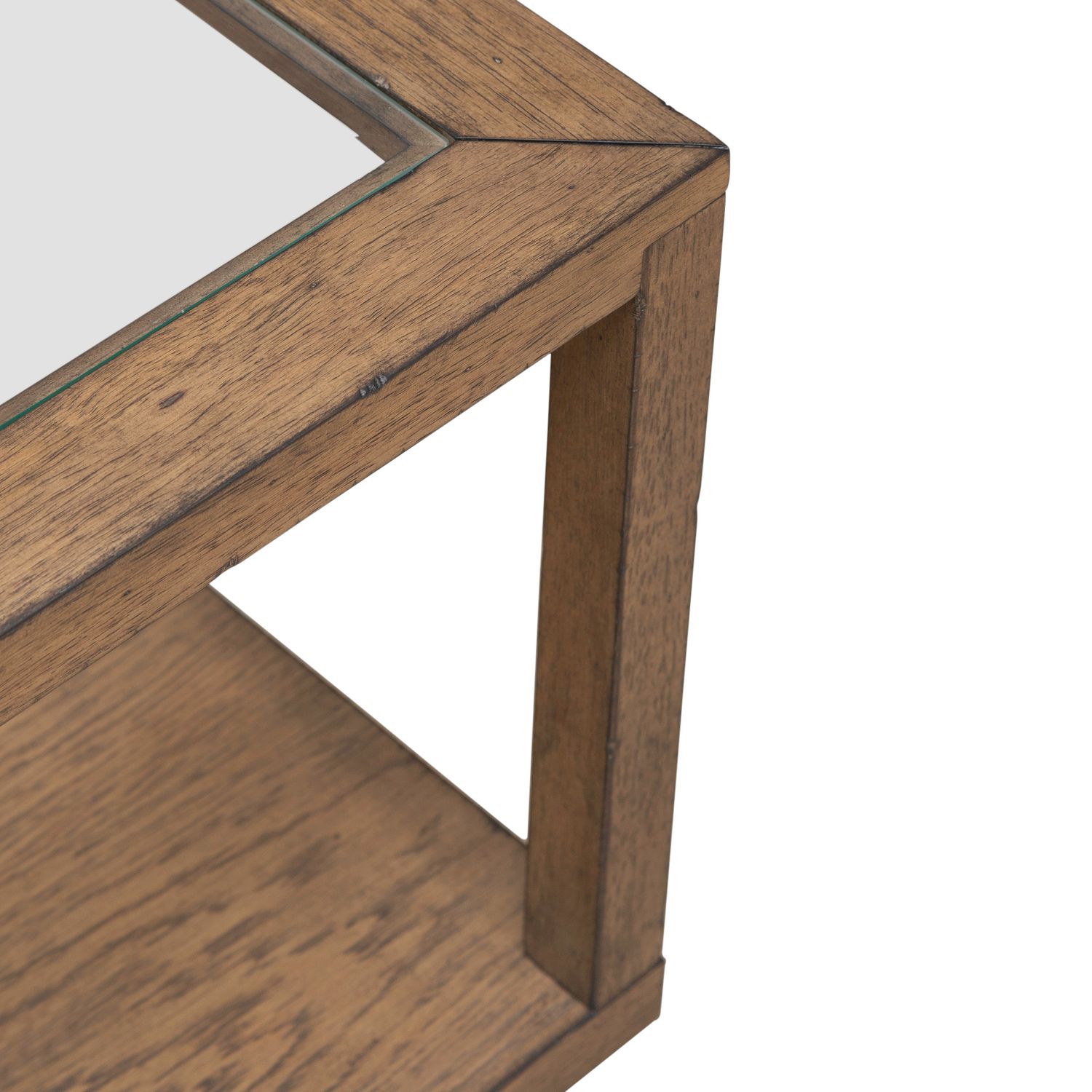 Bayhill Trellis Glass & Wood Cocktail Table | Honey Brown