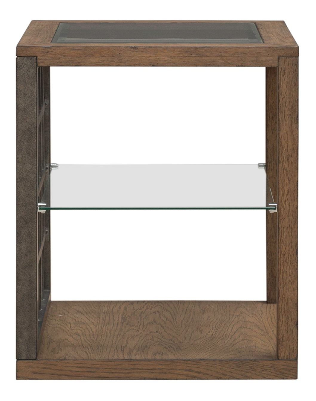 Bayhill Trellis Rectangular Glass/Wood End Table