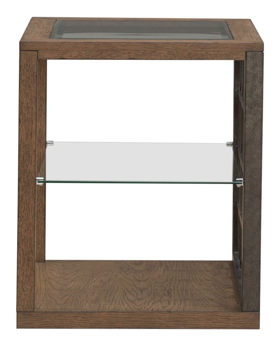 Bayhill Trellis Rectangular Glass/Wood End Table