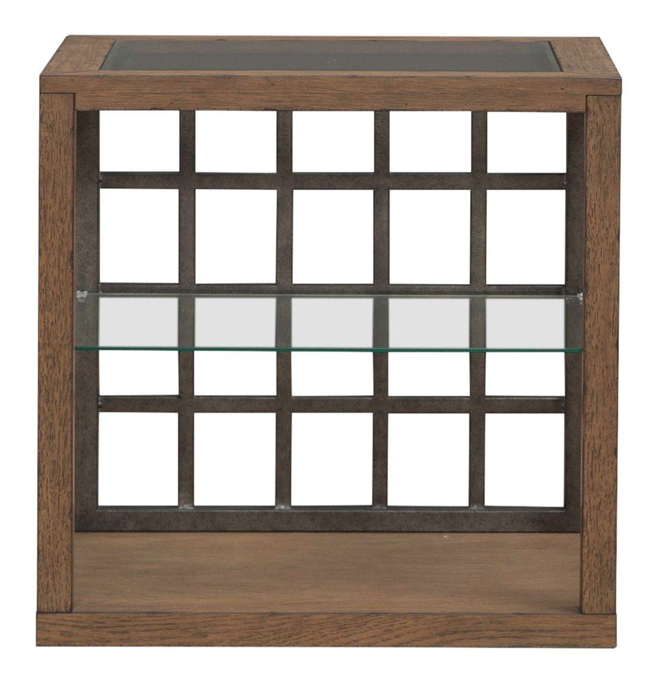 Bayhill Trellis Rectangular Glass/Wood End Table