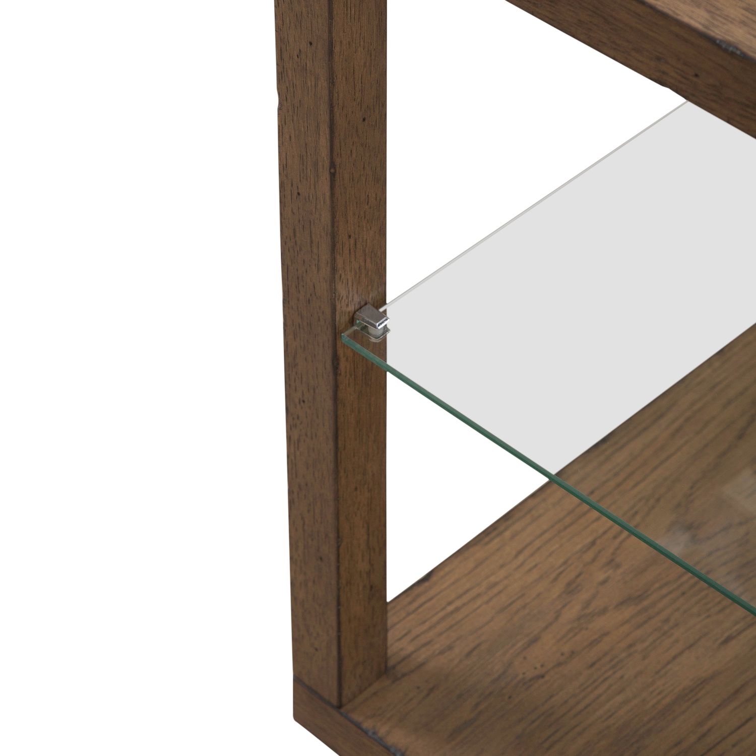 Bayhill Trellis Glass & Wood Cocktail Table | Honey Brown