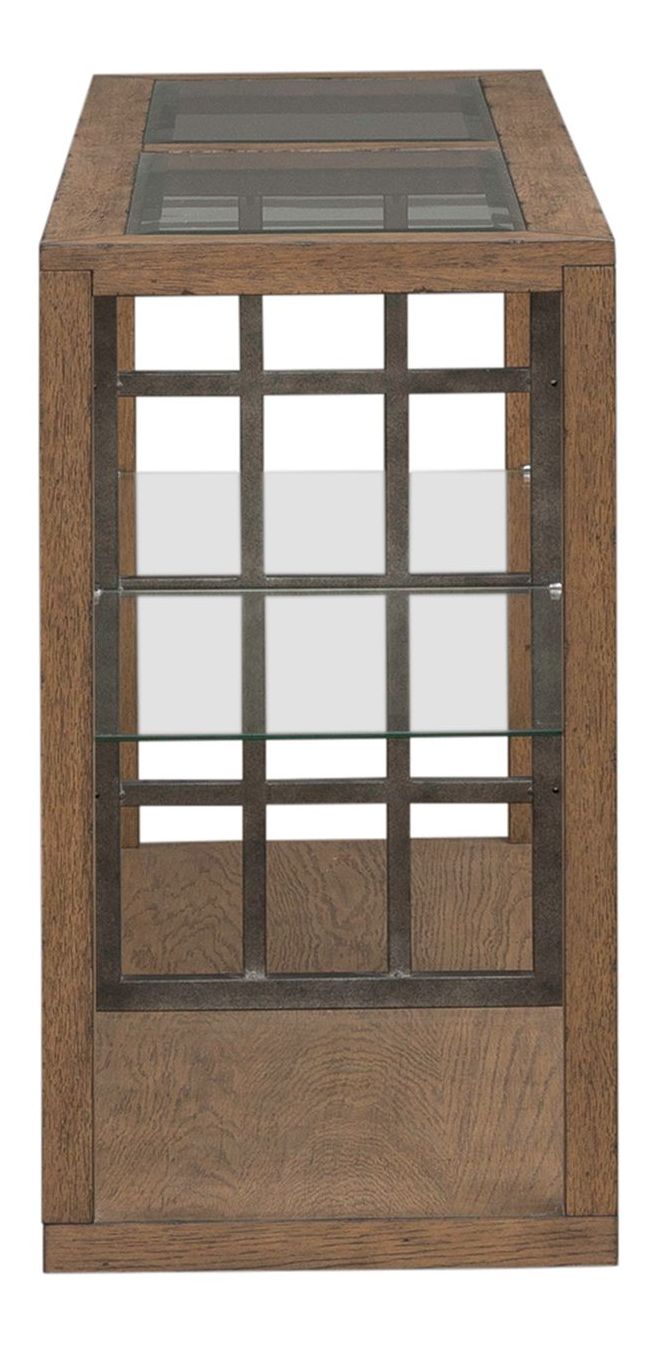 Bayhill Trellis Glass & Wood Cocktail Table | Honey Brown