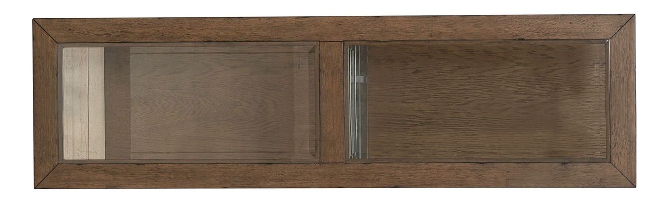 Bayhill Trellis Glass & Wood Cocktail Table | Honey Brown