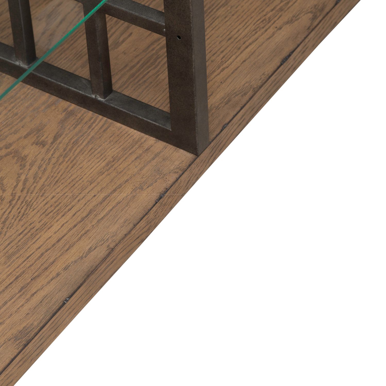 Bayhill Trellis Glass & Wood Cocktail Table | Honey Brown