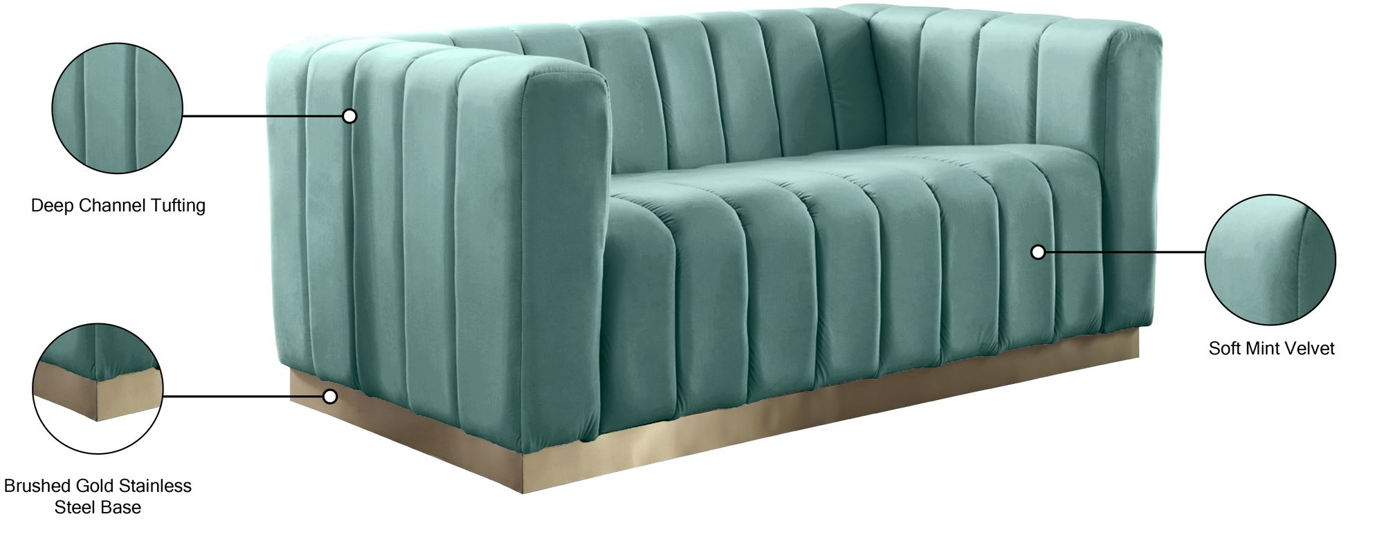 Marlon Velvet Loveseat